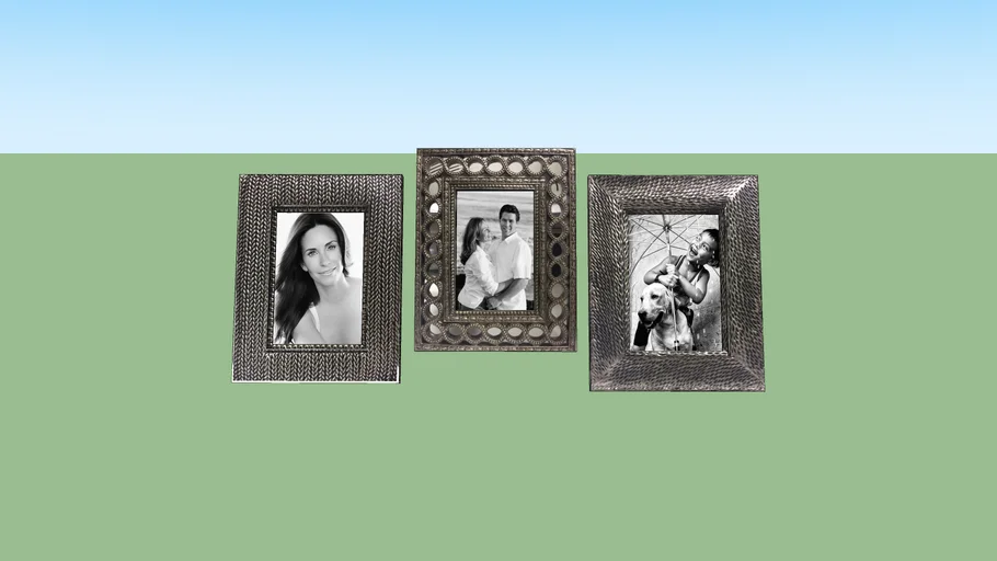 conjunto porta retratos prata