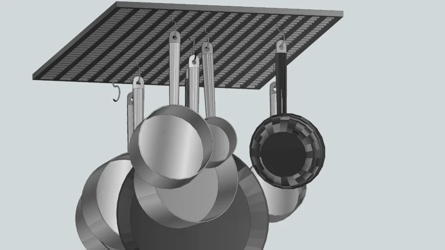 Ceiling Rack Suspension for Pots and Pans, casserolier