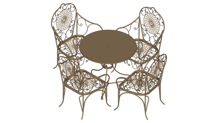 Conjunto de Jardim Ferro Fundido - Mesa e cadeiras - Área externa