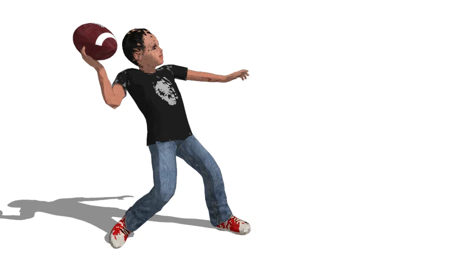 Boy. Throwing a football