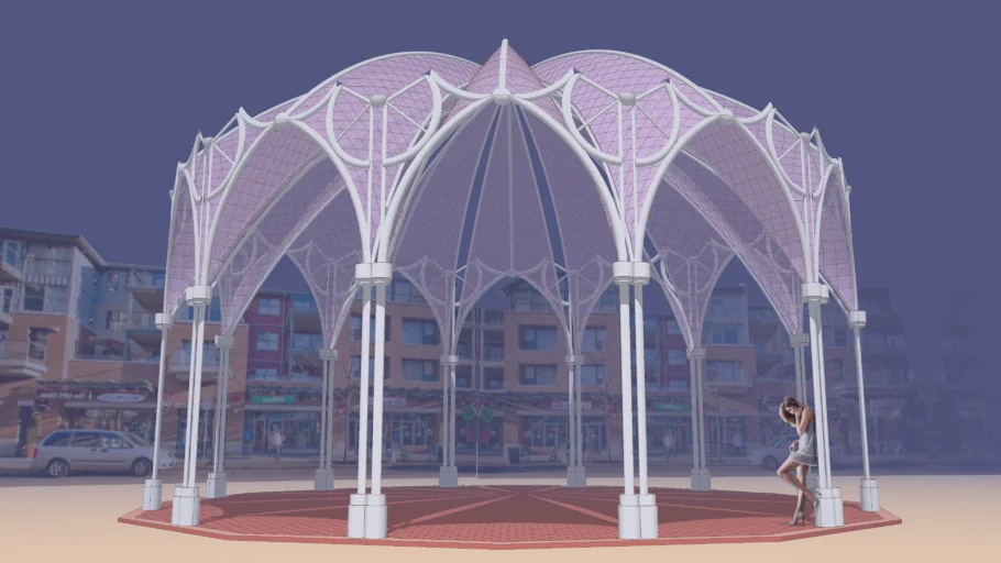 Compound Curved  Dome Plaza Canopy