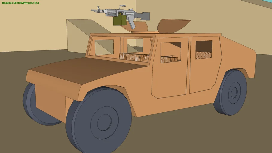 Sketchyphysics 3 Humvee with working M249