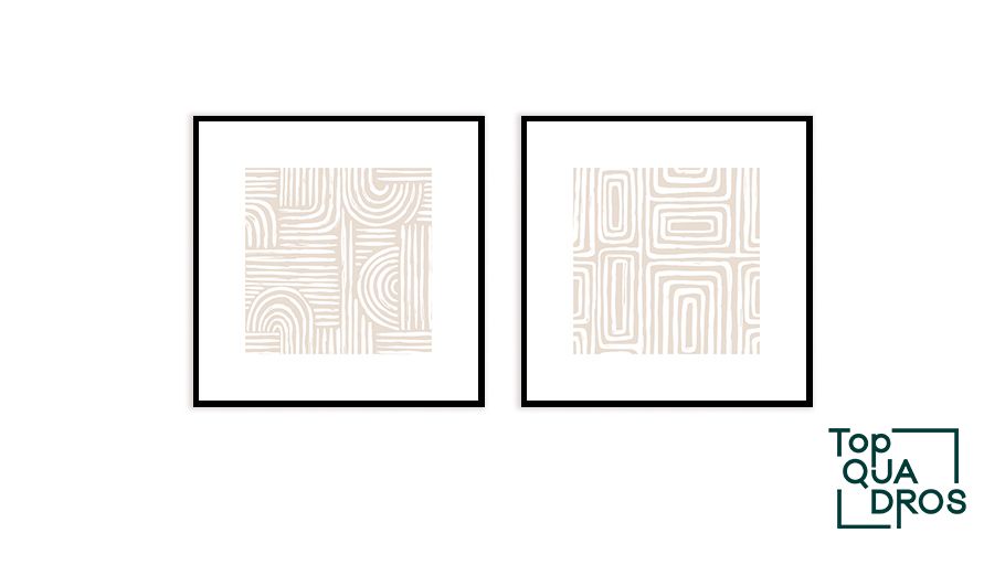 Composição Decorativa 2 quadros - Beige Pattern - Top Quadros