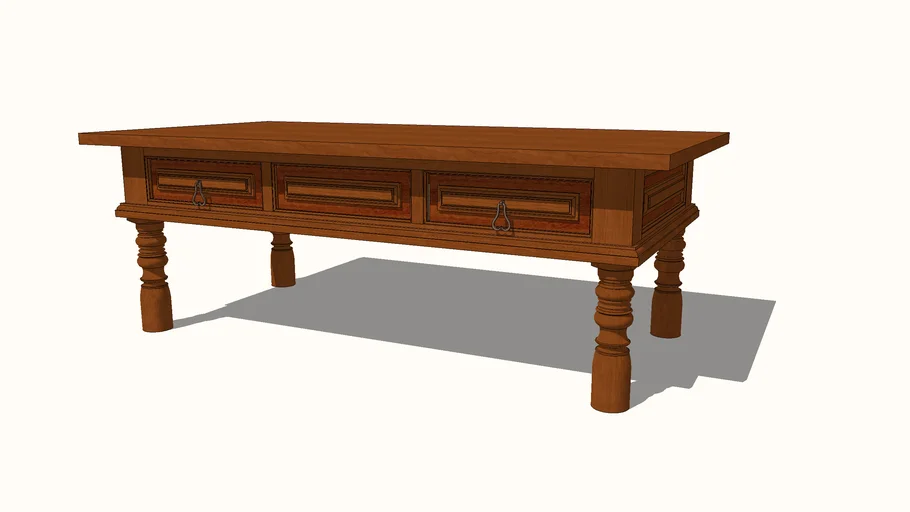 Indian Coffee Table with Baluster Legs