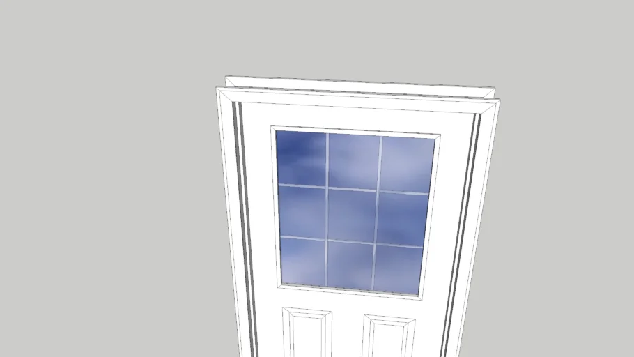 Door with Frame and Trim 36