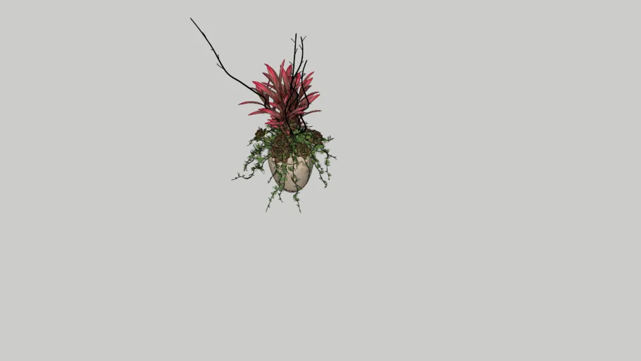 Vase With Flowers and Greenery 