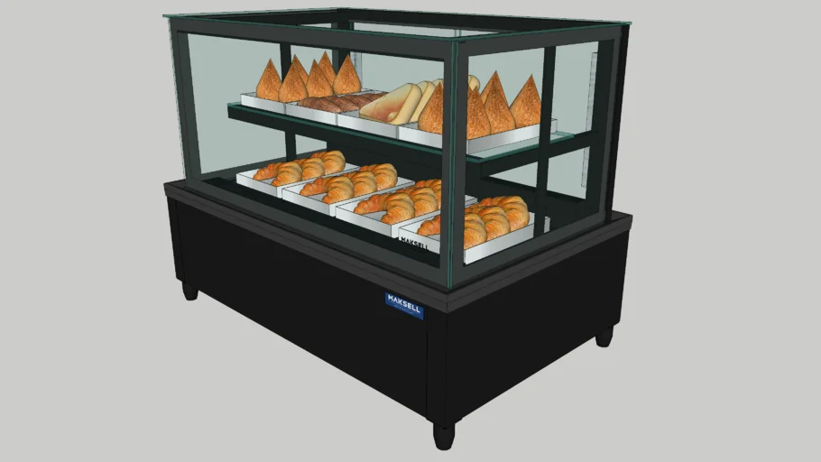 BALCÃO VITRINE SOBREPOR ESTUFA CRISTAL 800 SALGADOS PADARIA - BASE E 1 PRATELEIRAS
