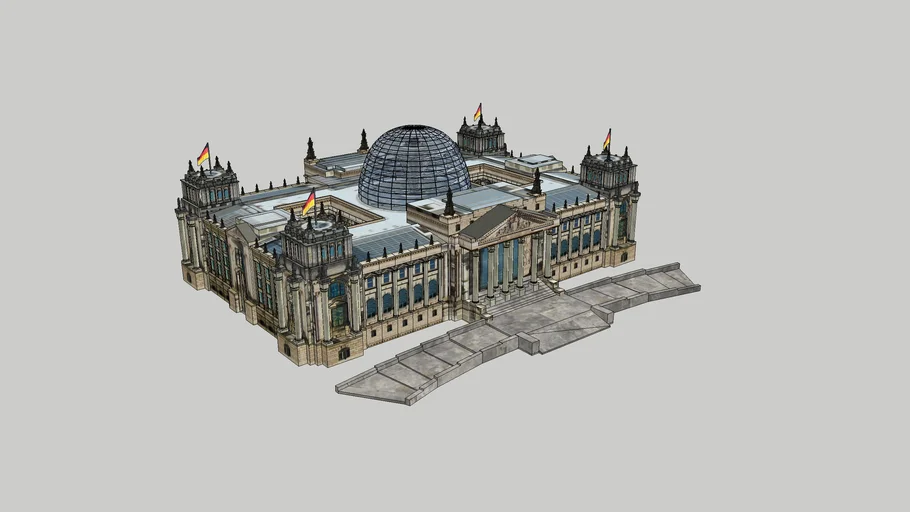 Reichstag Berlin "DEM DEUTSCHEN VOLK" - fixed normals