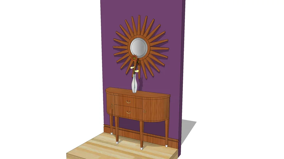 Console table with mirror for Virtual Staging