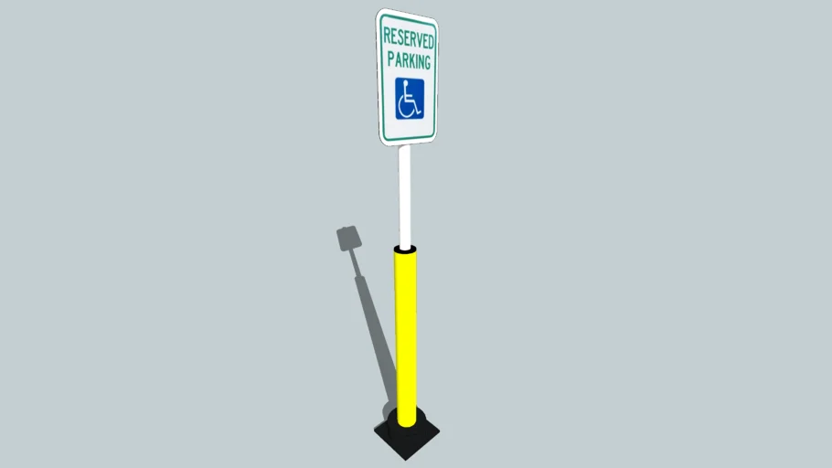 SlowStop ADA Handicap Bollard Sign Post