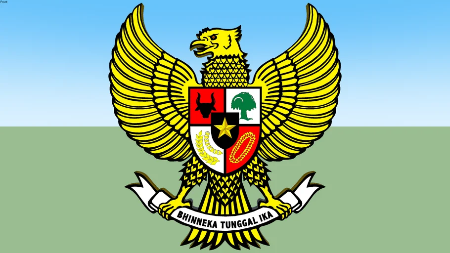 3D LAMBANG NEGARA INDONESIA "GARUDA PANCASILA"