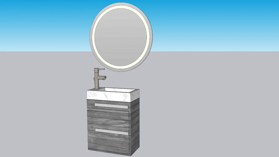 16" Bathroom Vanity with LED Mirror