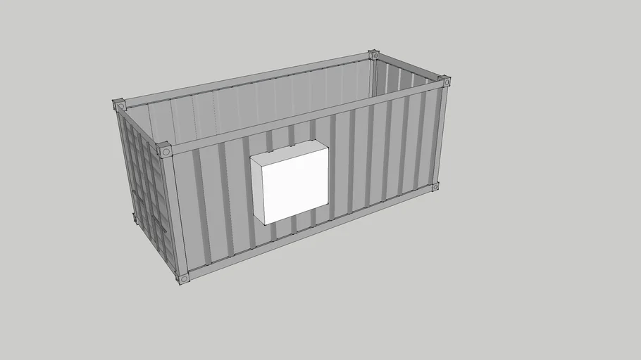 shipping container with a box | 3D Warehouse