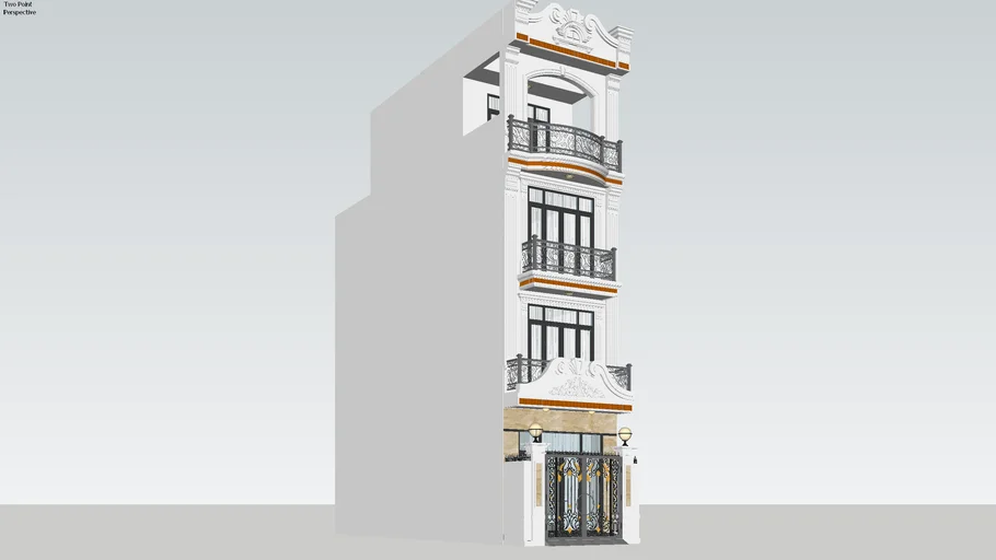 Nhà ống 4 tầng Tân cổ điển