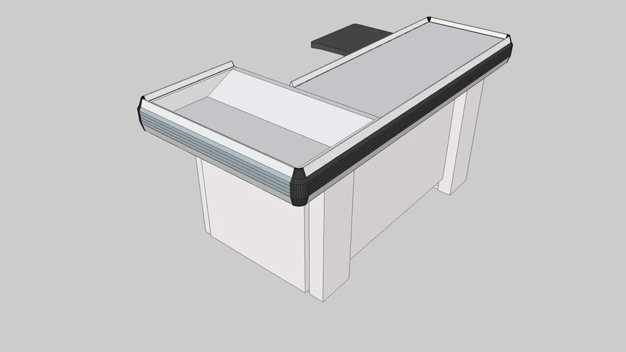 Mueble de caja para supermercado en L de 170