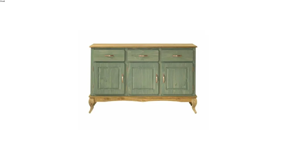 Balcão Buffet de Madeira 3 Portas 3 Gavetas Verde Oliva OLI416 | Pense Dentro da Caixa