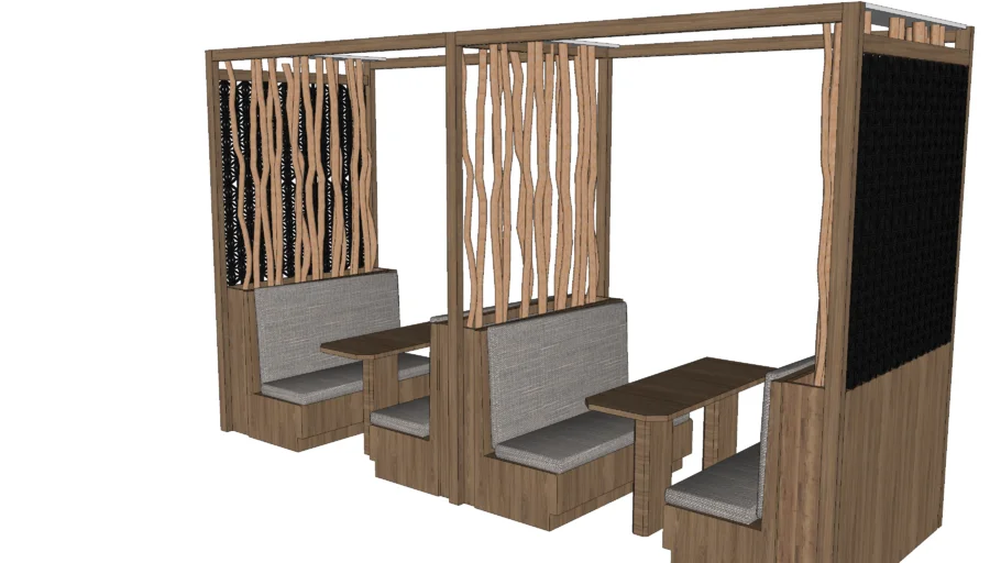 Booth seat + Partition | 3D Warehouse