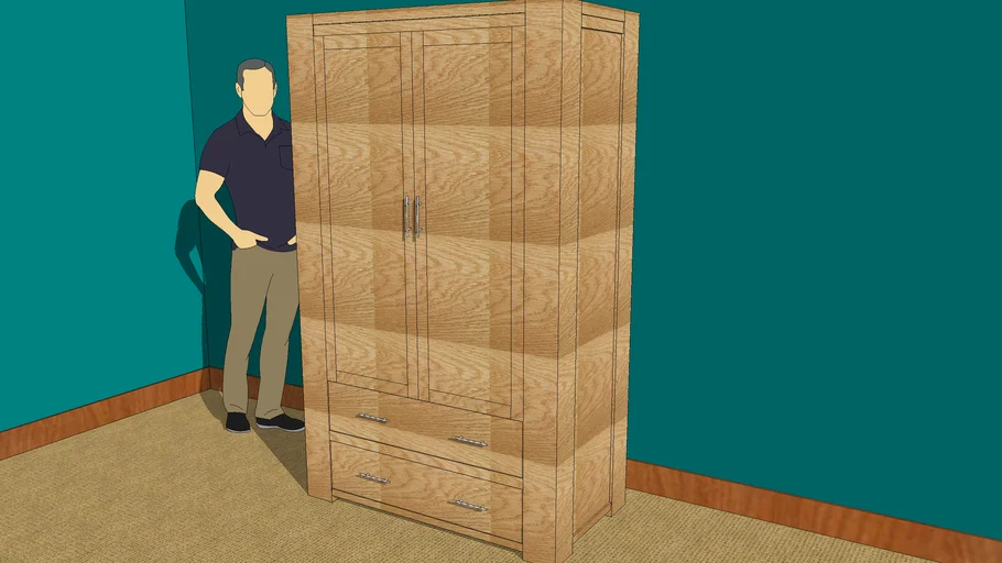 Kuba Solid Oak Double Wardrobe - Oak Furniture King