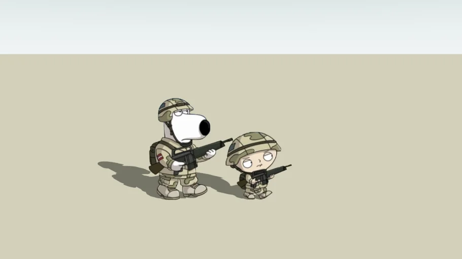 Brian and Stewie in army gear (Family Guy)