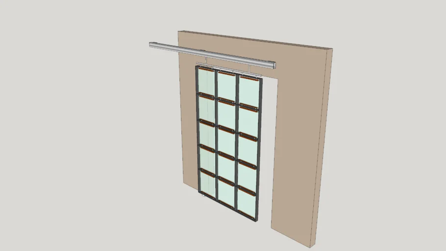 Sliding door - Contemporary glass steel wood