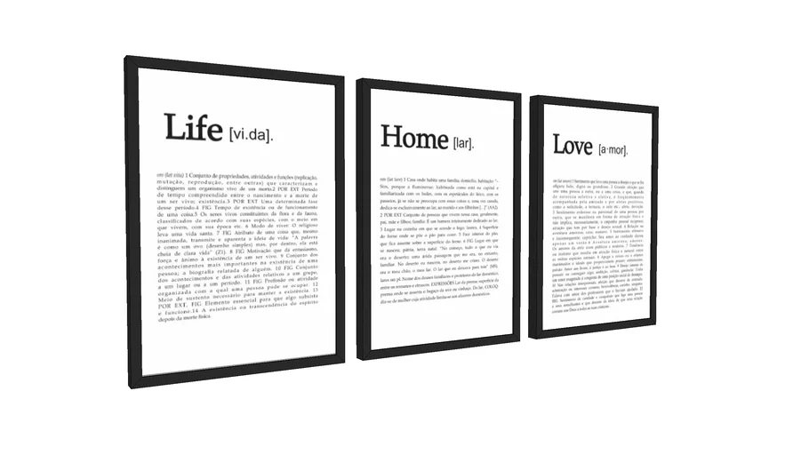 QUADROS DECORATIVOS FRASES - LOVE-LIFE-HOME