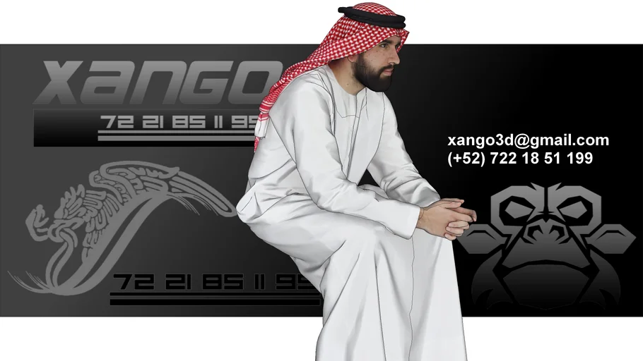 Hombre arabe sentado, Arab man sitting, homem árabe sentado