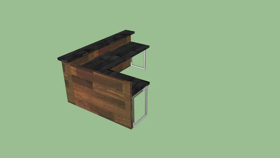reclaimed wood L shaped desk