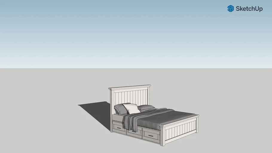 Farm style king bed with storage