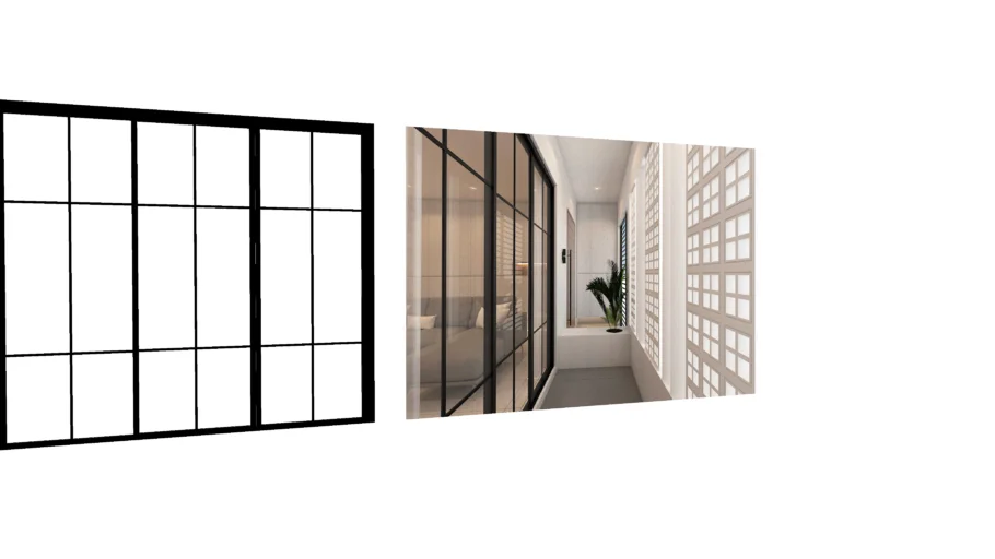 Contemporary Style Aluminium Sliding Door