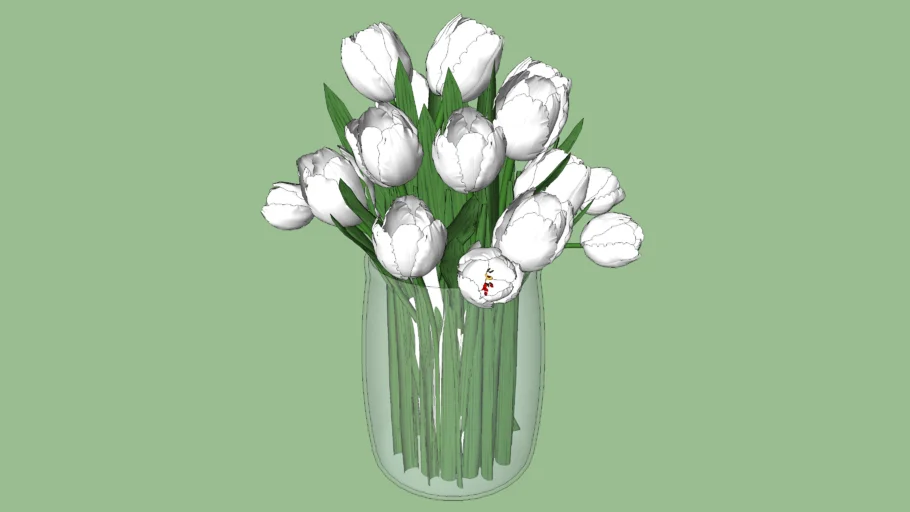 VASO ARRANJO TULIPAS brancas