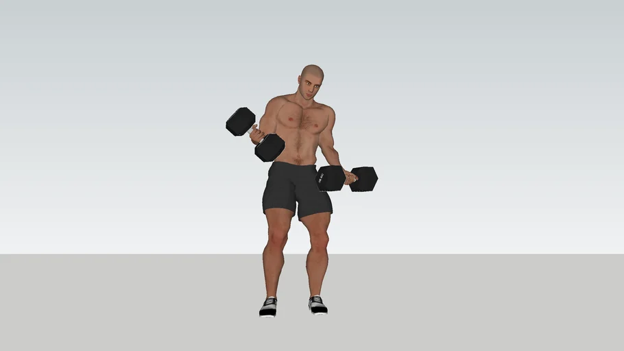 Man Doing Curls