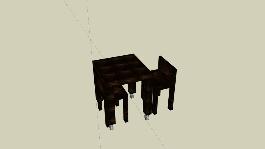 mini movable table with chair