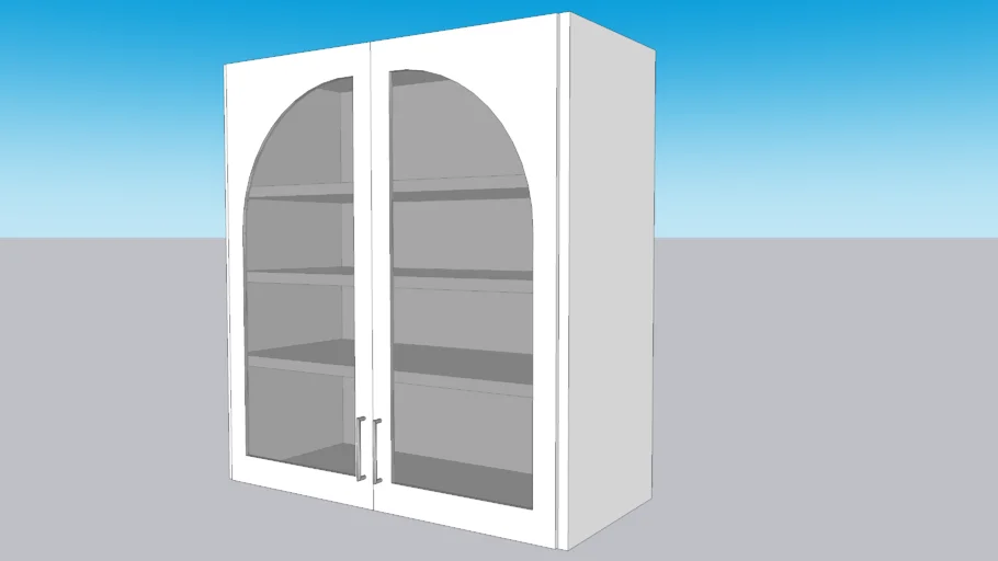 56x24x60 Arch Glass Door Cabinet