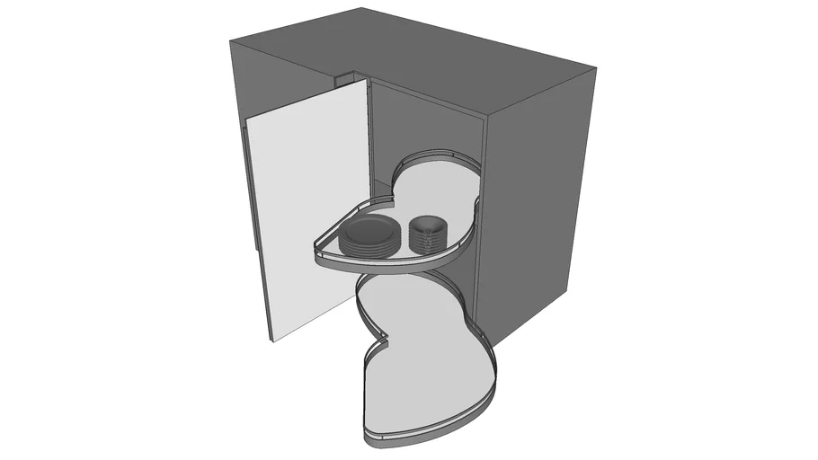 UEKL110 Mueble de rincón de 110 cm. bandeja lemans