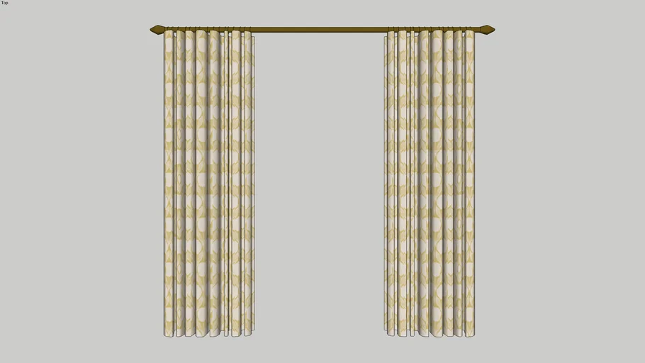 Patterned Curtains with Rod to Edit