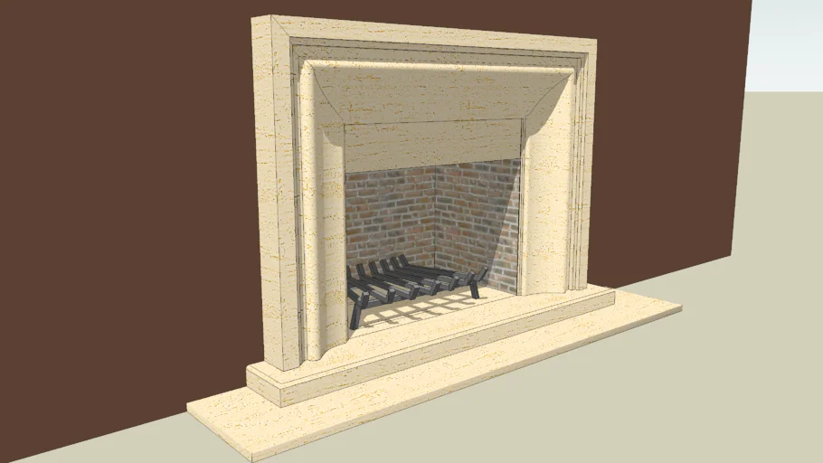 Fireplace from traverten