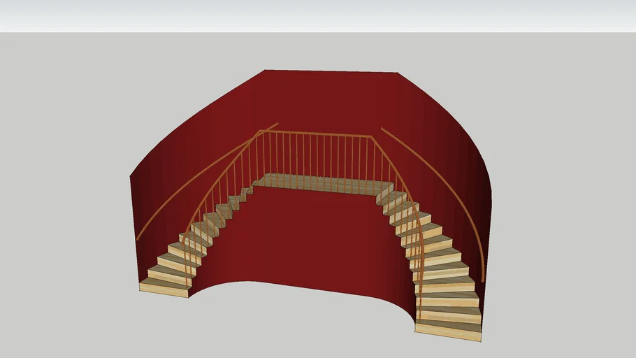 Curved Stairs with Railings