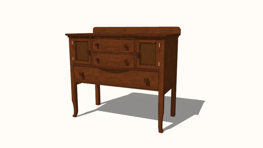 Arts & Crafts Buffet Bar Cabinet
