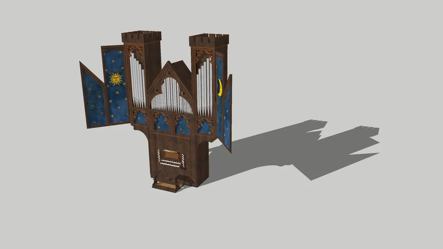 Two Manual Mechanical Action Pipe Organ with Gothic Style Casework