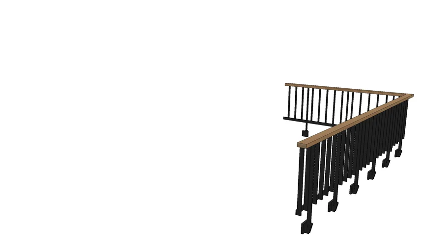 Metal Deck Railing with Wood Hand Rail
