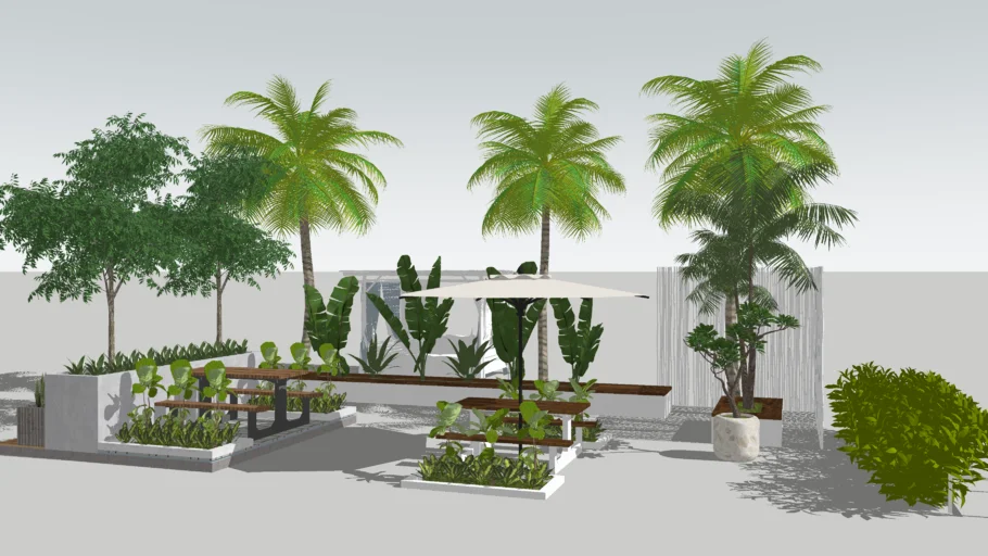 Outdoor Dining Table n Plants