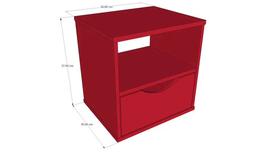 Mesa de cabeceira Vermelho