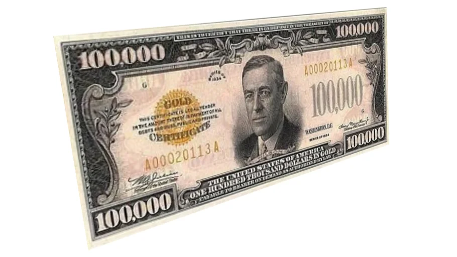 100,000 thousand dollar bill