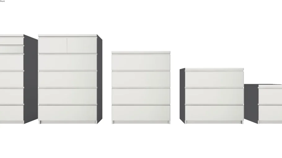 IKEA Malm dressers C1 (low poly)
