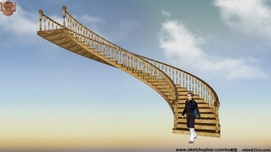 旋转楼梯 弧形楼梯 Rotate stair   arc stair
