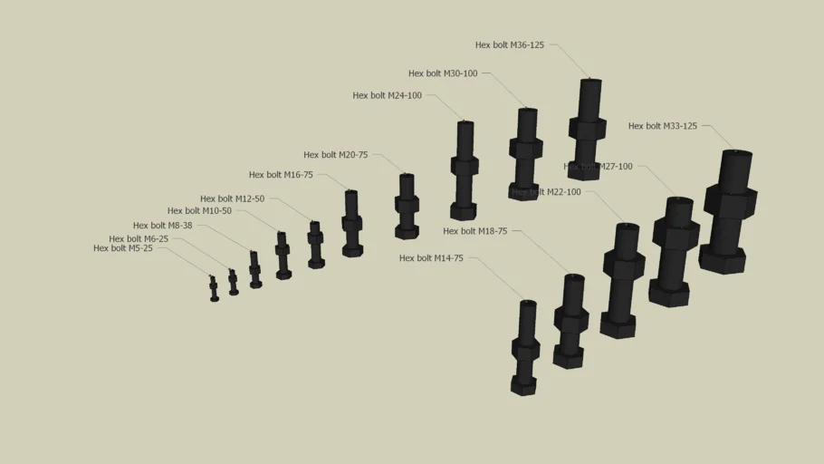 Metric Hex Bolts and Nuts