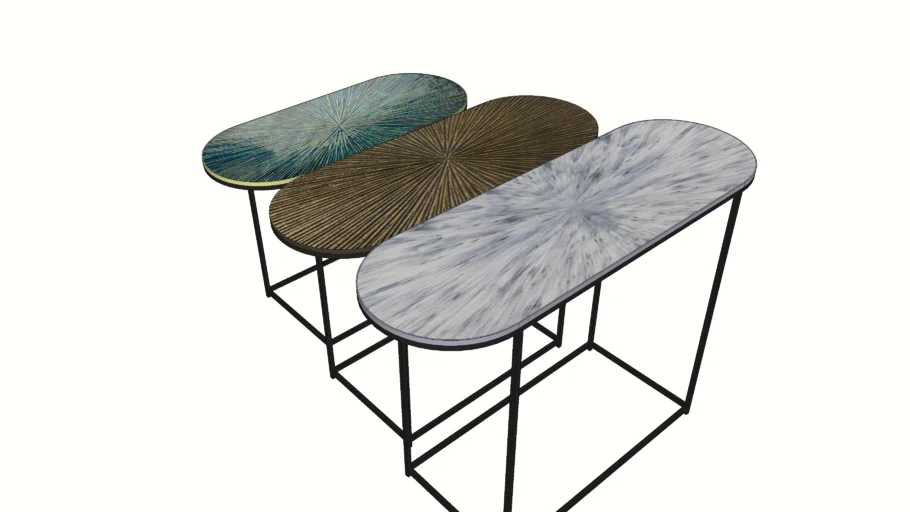 84789 Side Table Ray Oval (3-Set)