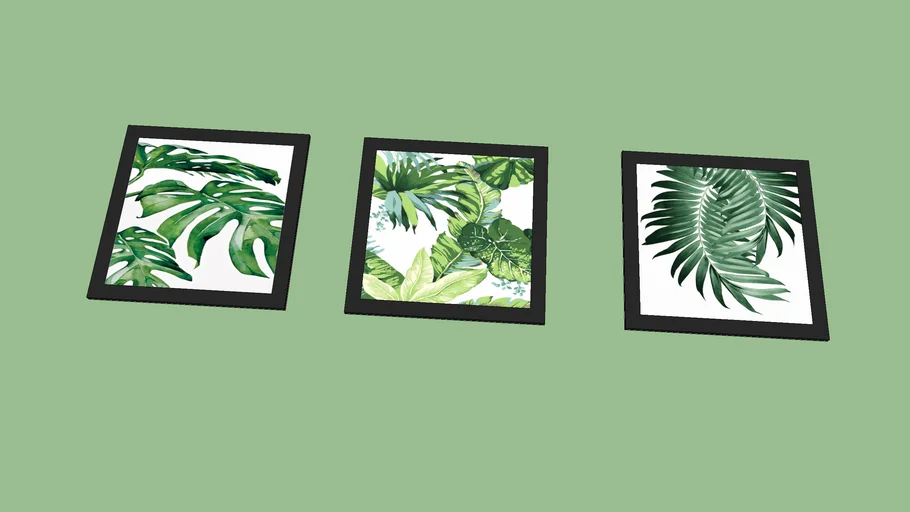 Picture 3Frames Green Leaves cgg2021