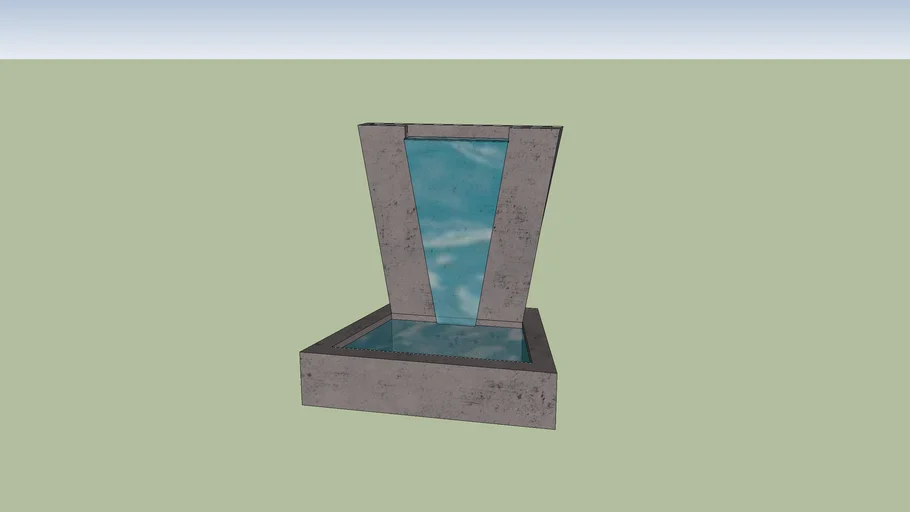 PREFABRICATED COLORED CONCRETE FOUNTAIN WITH BASIN