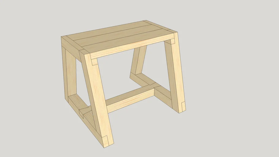 Angled Timber Stool | 3D Warehouse